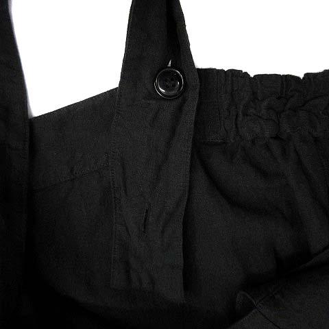 【中古】ネストローブ nest Robe ブラック リネン ボックス 吊り ワンピース ロング ジャンスカ 01234-1446 2023AW 黒 F レディース