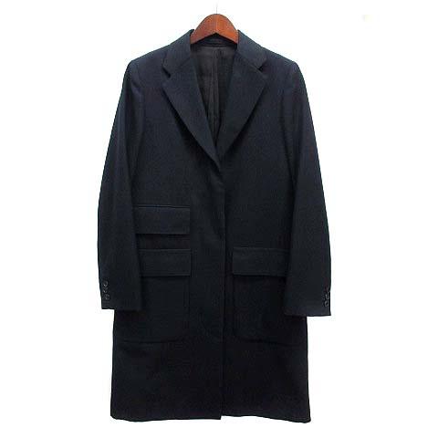 【中古】マーガレットハウエル MARGARET HOWELL フォックスブラザーズ FOX BROTHERS ウール シティコート チェスターコート ネイビー 1