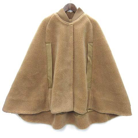 【中古】ル フィル LE PHIL ウール ボア ケープ ポンチョ コート 2024AW ベージュ F 534-4250020 レディース