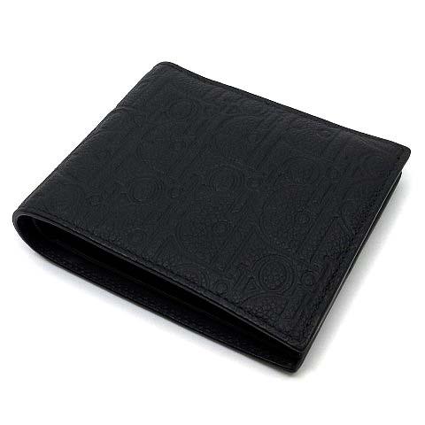 【中古】ディオール DIOR グラビティ レザー 二つ折り 財布 Bifold Wallet 2ESBC027FLG ブラック 黒 美品 メンズ_1