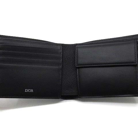 【中古】ディオール DIOR グラビティ レザー 二つ折り 財布 Bifold Wallet 2ESBC027FLG ブラック 黒 美品 メンズ_2