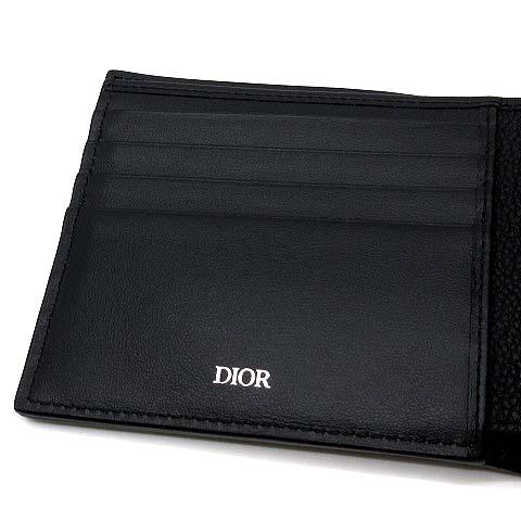 【中古】ディオール DIOR グラビティ レザー 二つ折り 財布 Bifold Wallet 2ESBC027FLG ブラック 黒 美品 メンズ_3
