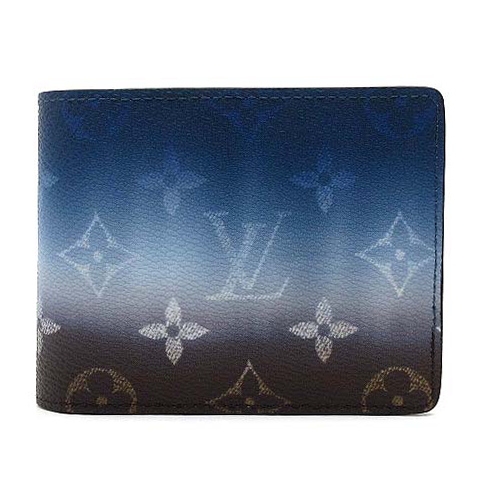 【中古】未使用 ルイヴィトン LOUIS VUITTON 2026SS モノグラム ピグメント ポルトフォイユ スレンダー 二つ折り財布 M28006 ブルー RFID