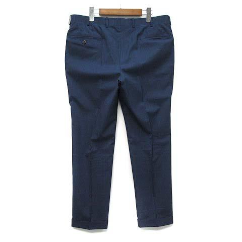 【中古】トランスコンチネンツ TRANS CONTINENTS SOLOTEX スーツ セットアップ グレンチェック 2B ジャケット パンツ ネイビー 100 AB7_6