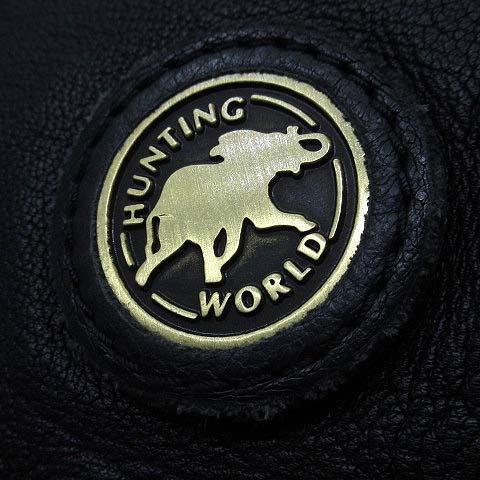 【中古】ハンティングワールド HUNTING WORLD ウォッシュド バッファローレザー ショルダーバッグ 黒 ブラック_2