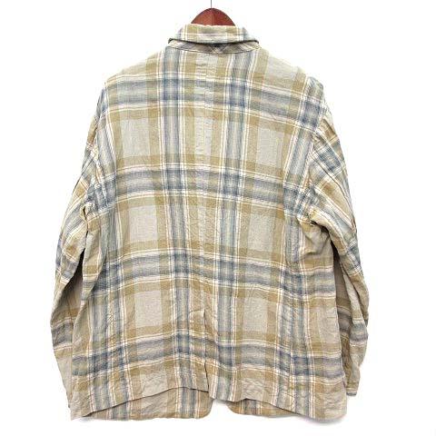 【中古】トゥジュー TOUJOURS リネン フェードカラー マドラスチェック ジャケット ベージュ 2 2023SS レディース_1