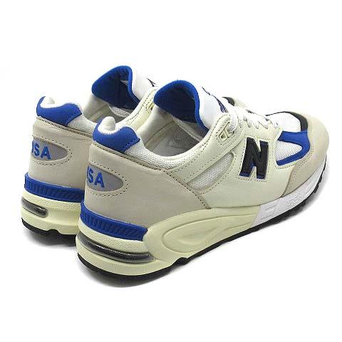 【中古】ニューバランス NEW BALANCE USA製 M990WB2 スニーカー ホワイト ブラック ブルー 白 黒 青 26.5cm メンズ_1