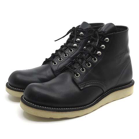 【中古】レッドウィング REDWING 06年 8165 アイリッシュセッター プレーントゥ ブーツ レザー ブラック 黒 7.5 約25.5cm メンズ