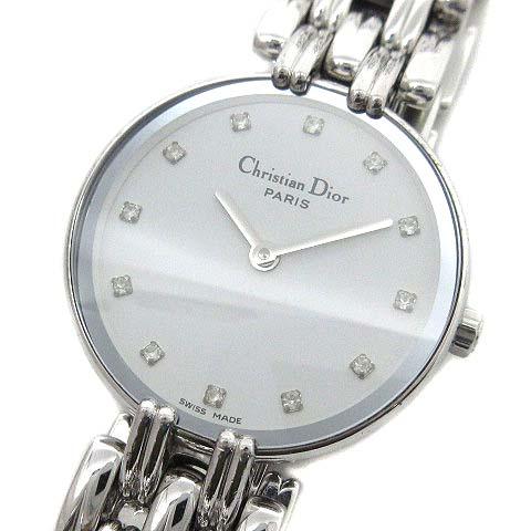 【中古】クリスチャンディオール Christian Dior バギラ クォーツ レディース 腕時計 D44-120 ホワイト 白文字盤