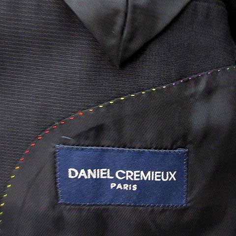 【中古】エルメネジルドゼニア ダニエルクレミュ DANIEL CREMIEUX トロピカル スーツ セットアップ ジャケット パンツ 黒 ブラック 50 42_4