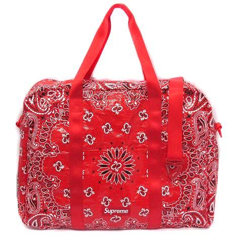 【中古】シュプリーム SUPREME Bandana Tarp Large Duffle Bag バンダナ タープ ダッフルバッグ 赤 レッド ☆AA★
