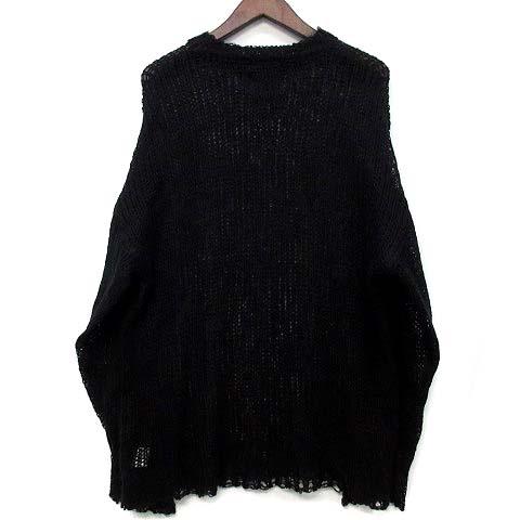【中古】ナンバーナイン NUMBER (N)INE モヘヤ メッシュ ニット プルオーバー セーター MOHAIR MESH WIDE STRIPED KNIT PULLOVER 黒 2