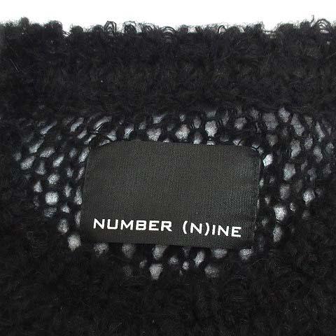 【中古】ナンバーナイン NUMBER (N)INE モヘヤ メッシュ ニット プルオーバー セーター MOHAIR MESH WIDE STRIPED KNIT PULLOVER 黒 2
