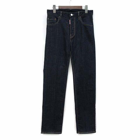 【中古】ディースクエアード DSQUARED2 642 Jean リジット ストレッチ ストレート デニム パンツ S74LB1421 2024AW インディゴ 42 美品