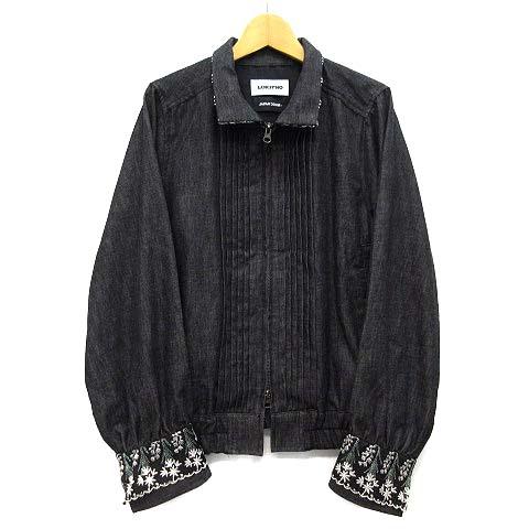 【中古】JAPAN DENIM ジャパンデニム 2025SS LOKITHO_EMBROIDERY BLOUSON ロキト エンブロイダリー ブルゾン 刺繍 ブラック 2 レディース