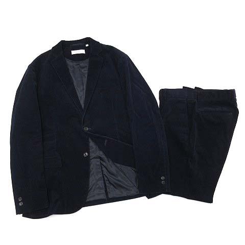 【中古】B&amp;Y BEAUTY&amp;YOUTH ビューティー&amp;ユース コーデュロイ スーツ セットアップ 2B ジャケット パンツ 紺 ネイビー XL L メンズ