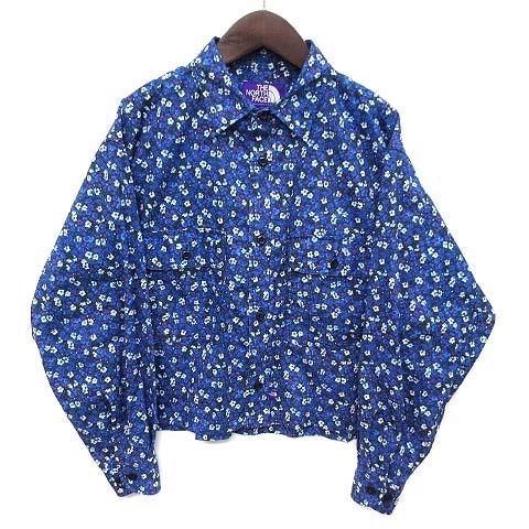 【中古】ザノースフェイス パープルレーベル 2025SS FLOWER PRINTED CROPPED SHIRT フラワープリント クロップドシャツ WS N25SG014