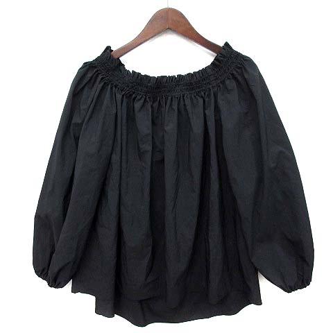【中古】リテン LIten シャーリング ブラウス プルオーバー 長袖 ブラック 黒 F LIT24SS-BL-001 レディース