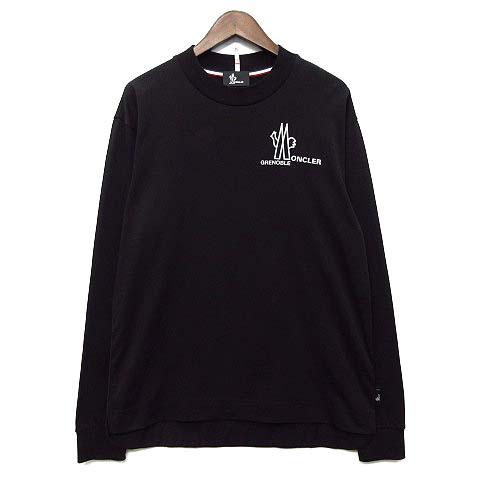 【中古】モンクレール グルノーブル MONCLER GRENOBLE 長袖 Tシャツ ロンT ナイロン 切替 リフレクターロゴ 2024AW ブラック 黒 M メンズ