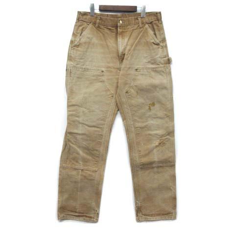 【中古】カーハート carhartt B01 ダブルニー ダック ペインターパンツ 36 ブラウン USA製