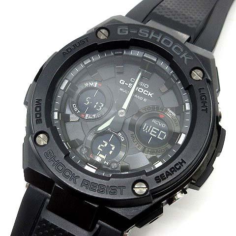 【中古】カシオ ジーショック CASIO G-SHOCK Gスチール G-STEEL ソーラー電波 アナデジ 腕時計 GST-W100G-1BJF ブラック 黒 メンズ