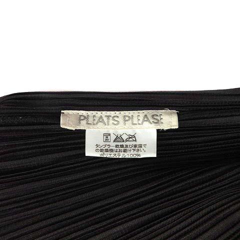 【中古】プリーツプリーズ PLEATS PLEASE イッセイミヤケ ホルターネック プリーツ シャツ ブラウス 長袖 ダークブラウン 3 レディース_2