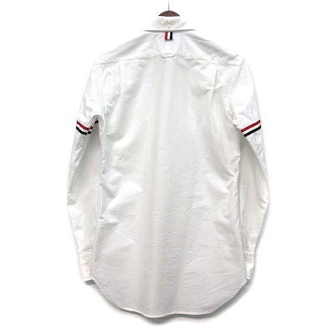 【中古】トムブラウン THOM BROWNE オックスフォード トリコロール クラシック ボタンダウン シャツ 長袖 ホワイト 白 1 メンズ_1