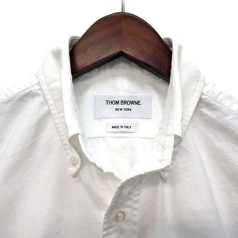 【中古】トムブラウン THOM BROWNE オックスフォード トリコロール クラシック ボタンダウン シャツ 長袖 ホワイト 白 1 メンズ_2