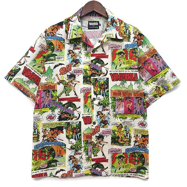 【中古】ヒステリックグラマー HYSTERIC GLAMOUR 2025SS ヴァンピレラ Vampirella THE DREAD COBRA QUEEN オープンカラー シャツ 半袖 M