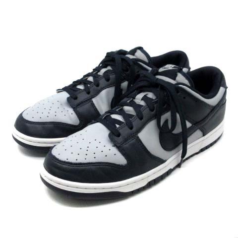 【中古】ナイキ NIKE ダンク ロー レトロ DUNK LOW RETRO スニーカー DD1391-003 グレー ネイビー 28cm メンズ
