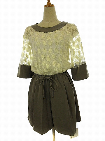 中古 未使用品 ミリオンカラッツ Million Carats ロンパース コンビネゾン ドッキング レース 7分袖 ベージュ Sの通販はau Pay マーケット ブランド古着のベクトル