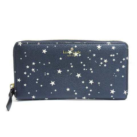 中古】ケイトスペード KATE SPADE 長財布 ラウンドファスナー 星柄