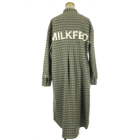 中古】ミルクフェド MILKFED. STAND COLLAR PLAID DRESS バックロゴ ...