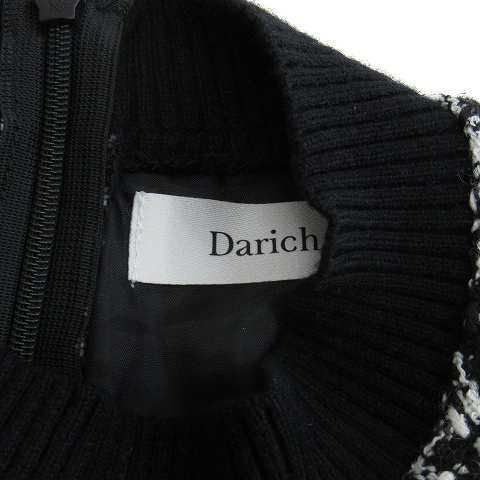 中古】Darich ダーリッチ ニットドッキング ツイードミニワンピース