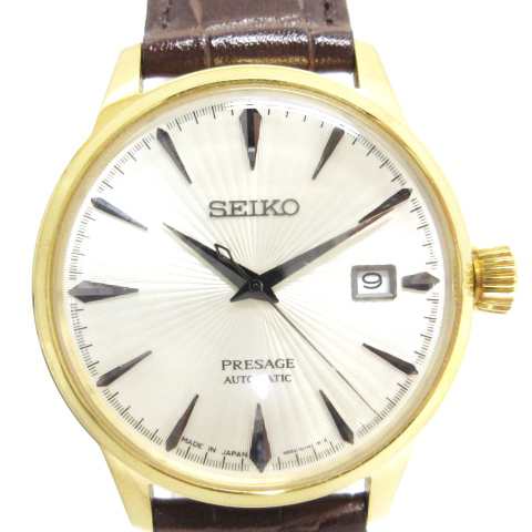 中古】セイコー SEIKO プレサージュ 自動巻き 腕時計 デイト 裏