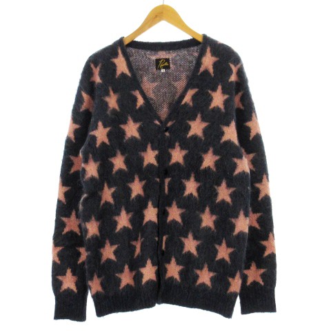 【中古】ニードルス ニードルズ Needles Mohair Cardigan Star 星柄 モヘヤ ニット カーディガン HM273 ネイビー M