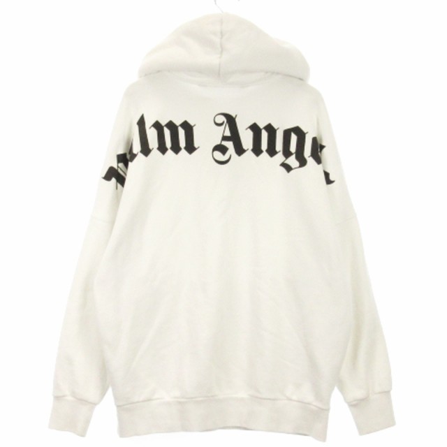 【中古】パームエンジェルス PALM ANGELS パーカー スウェット アーチロゴ 裏起毛 ホワイト M メンズ