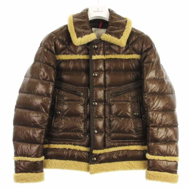 【中古】モンクレール MONCLER EVARISTE エヴァリスト ダウンジャケット ムートン ブラウン 0 メンズ