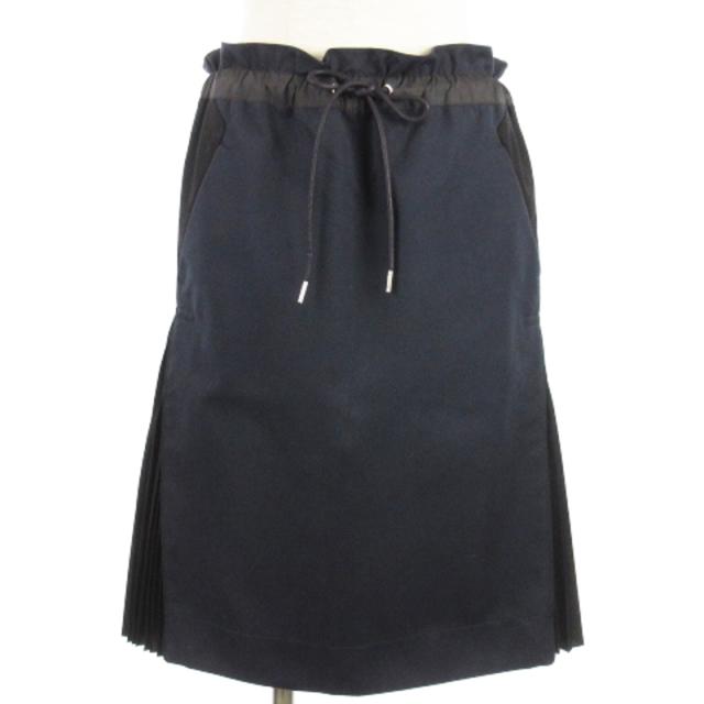 中古】サカイ sacai サイド プリーツ スカート ひざ丈 17-02935 