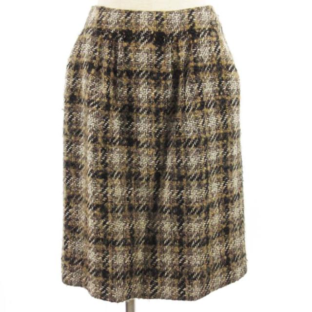 中古】シャネル CHANEL 05A ツイード スカート チェック モヘア  