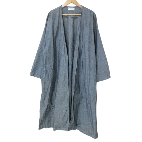 【中古】ネガティブ デニム NEGATIVE DENIM ロング コート 羽織り カーディガン 長袖 ボタンレス 1 S相当 紺 ネイビーの通販は 5,916円