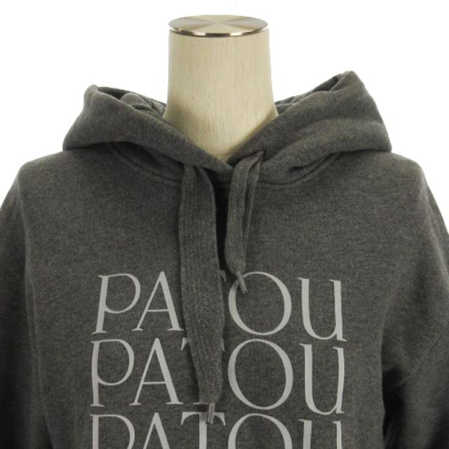 パトゥ PATOU ロゴ スウェットパーカー プルオーバー プリント 裏起毛 グレー XS レディース 中古】パトゥ PATOU ロゴ スウェットパーカー プルオーバー