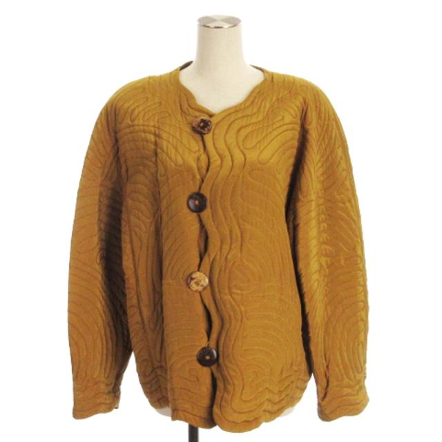 美品 ヨーガンレール 長袖ウールニットセーター ショート丈 M オレンジ