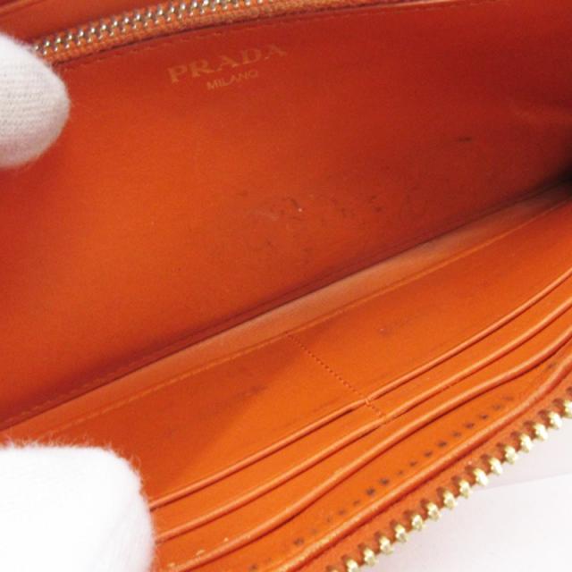 美品‼️プラダPRADA オレンジ　L字ファスナー　レザー 美品‼️プラダPRADA オレンジ L字ファスナー レザー - メルカリ