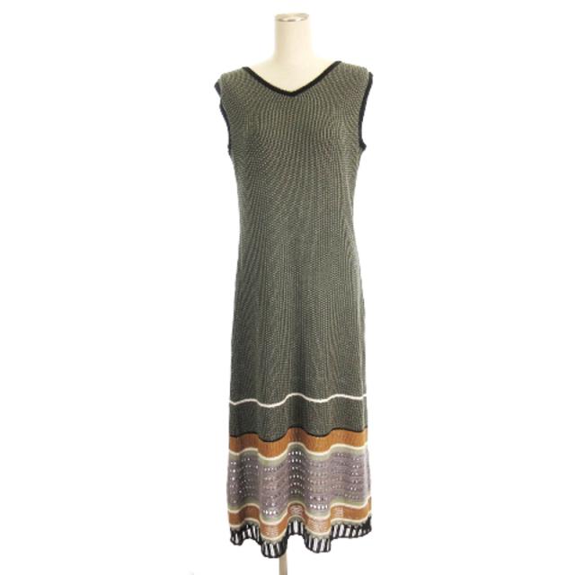 【中古】ミューラル MURRAL Millefeuille Knit Dress ミルフィーユ ニット ワンピース ロング ノースリーブ ブラック 1