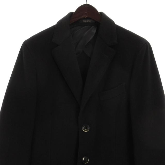 【中古】STEFANO CAPALDI チェスターコート ブラック 46 ネイビー系 ■IBS19 メンズ 中古】STEFANO CAPALDI チェスターコート ブラック 46 ネイビー系