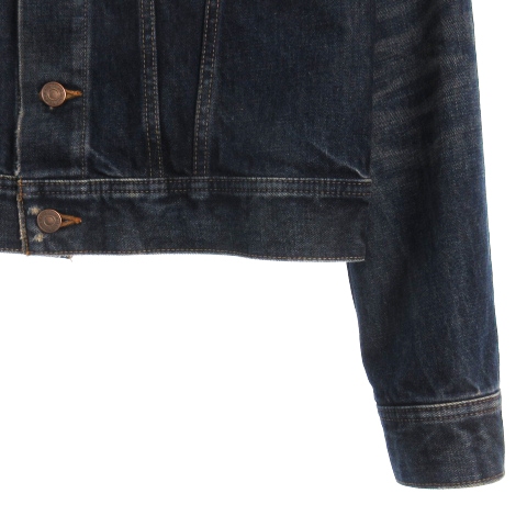 【中古】セリーヌ エディ期 クラシック トラッカー デニム ジャケット ダメージ加工 2Q002643E インディゴ M ☆AA★ 中古】セリーヌ エディ期 クラシック トラッカー デニム ジャケット