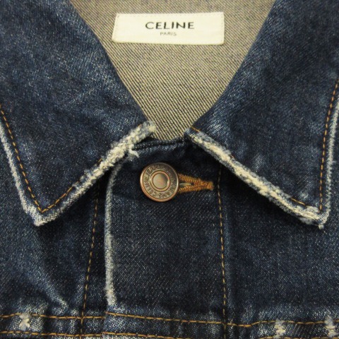 セリーヌ エディ期 クラシック トラッカー デニム ジャケット ダメージ