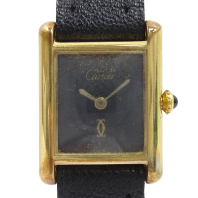 カルティエ マストタンク SV925(GP)⁄レザー 手巻き レディース I