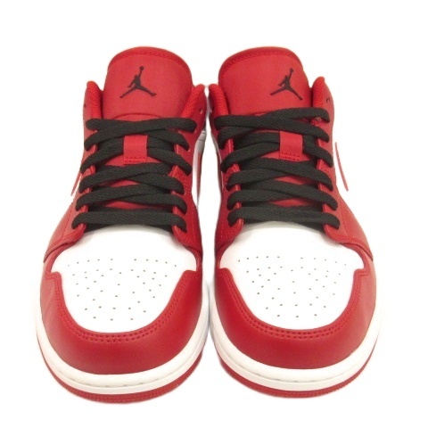 【中古】ナイキ NIKE AIR JORDAN 1 LOW エアジョーダン1 ロー スニーカー White/Gym Red/Black 27.5cm 553558-163